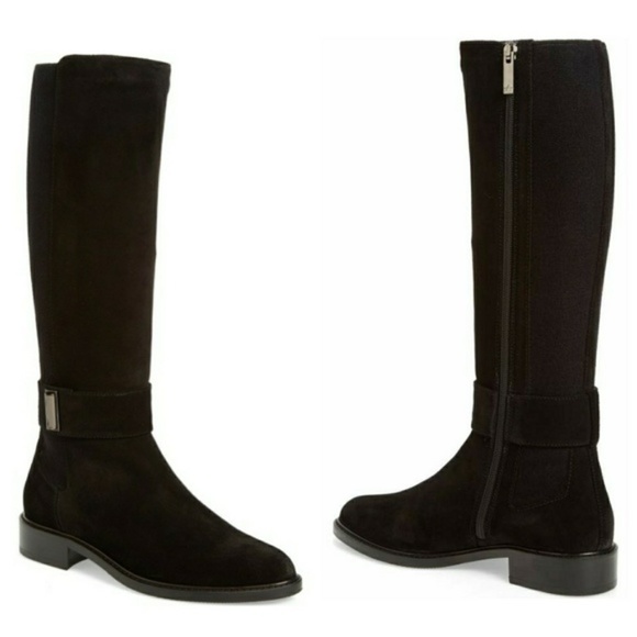 Aquatalia Giada Waterproof Black Tall Riding Boots - Picture 3 of 12